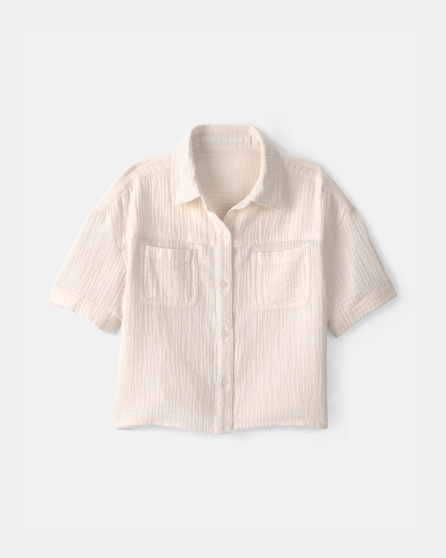 OshKosh B'gosh Qız Üçün Tüllü Qısa Kollu Bluzka - Krem