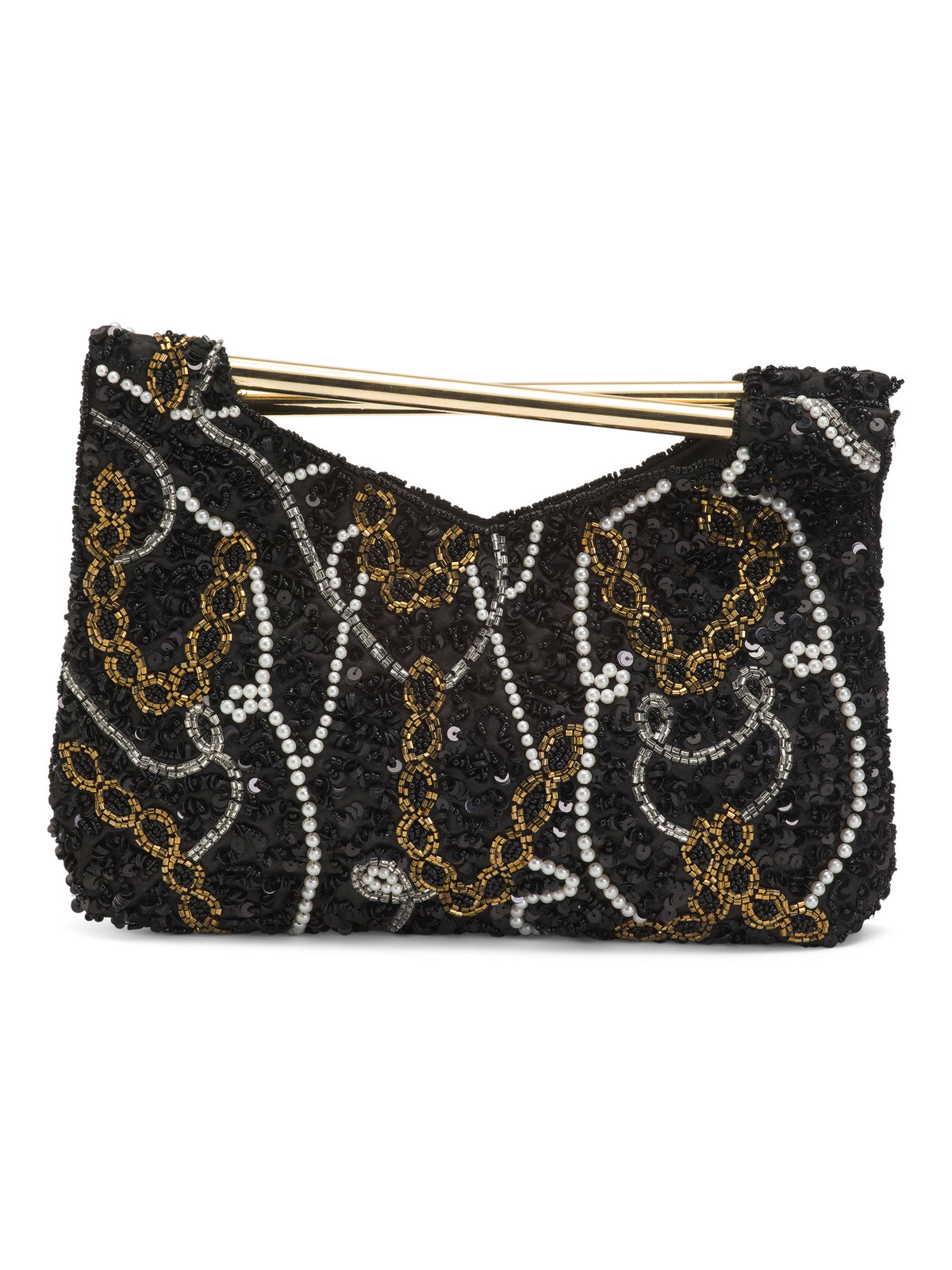 MADE IN INDIA Zəncirvari Boncuklu Metal Əl Çantası