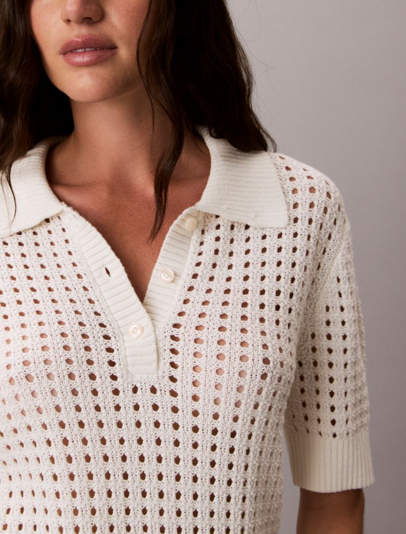 Calvin Klein Open Stitch Səvənli Polo Köynək