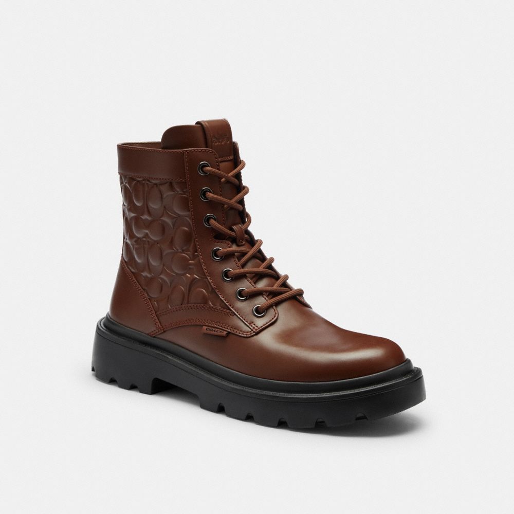 Coach Combat Boot In Signature Leather