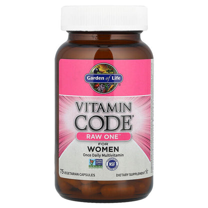 Garden of Life Vitamin Code Raw One Qadınlar üçün Günlük Multivitamin 75 Veqetarian Kapsul