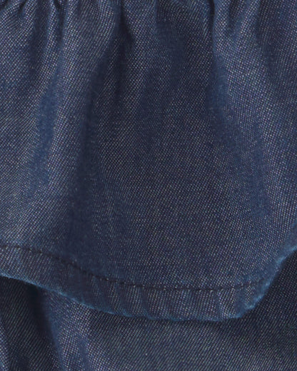 Carter's Qız Uşaq 3-Parça Başbağı, Bluzka və Chambray Şalvar Dəsti - Çəhrayı