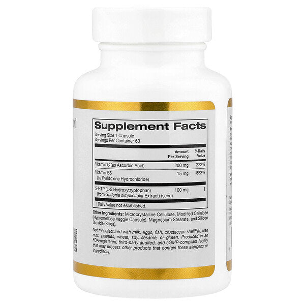 California Gold Nutrition 5-HTP B6 və C Vitamini 60 Vegetarian Kapsul