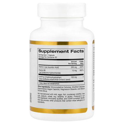 California Gold Nutrition 5-HTP B6 və C Vitamini 60 Vegetarian Kapsul