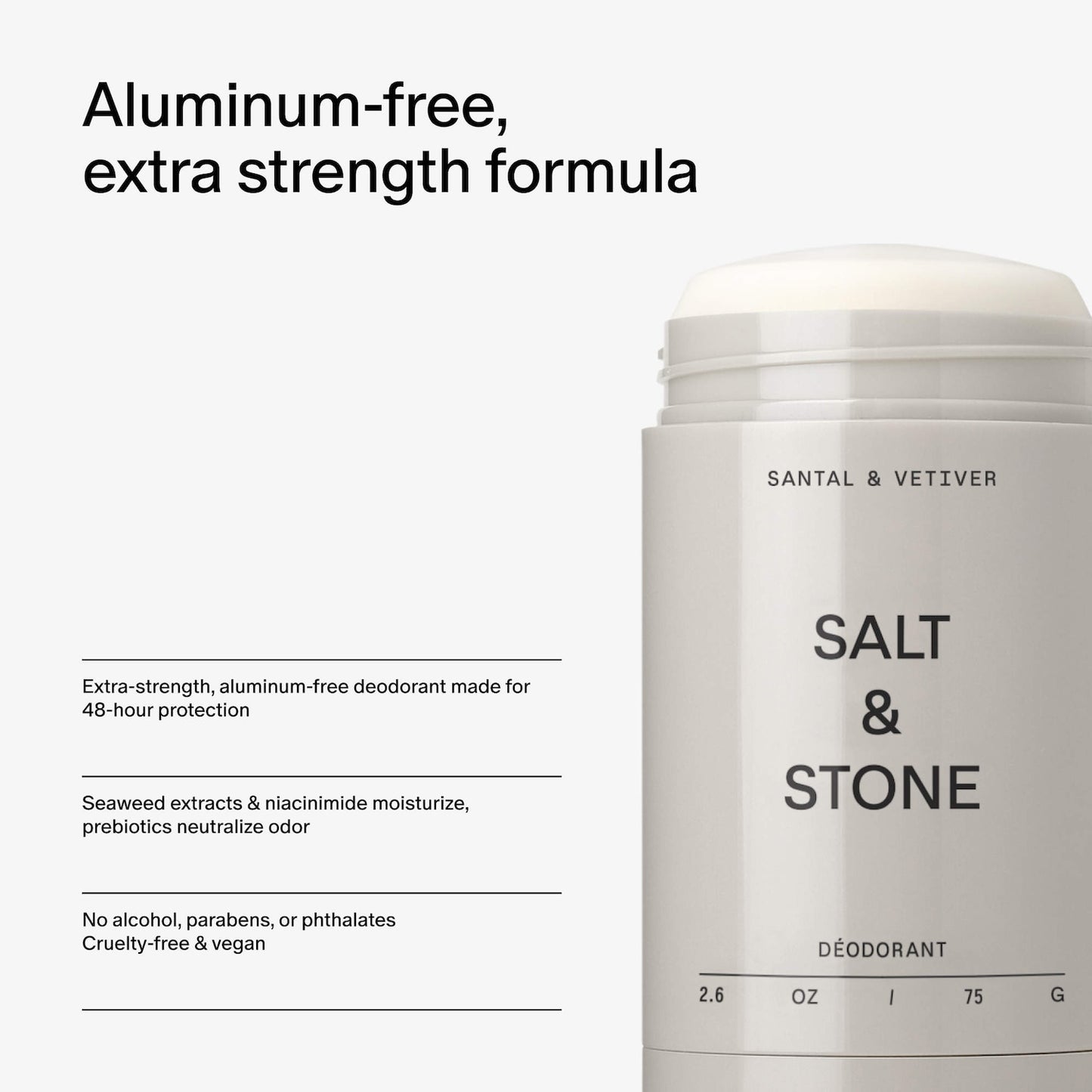 Salt & Stone Santal & Vetiver Alüminium İçerməyən Güclü Deodorant