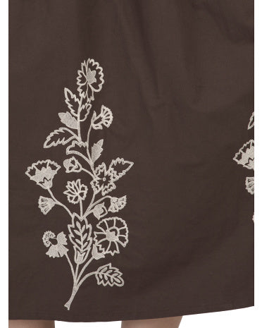 JAPNA Puff Sleeve Floral Nakışlı Maxi Geyim