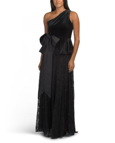 TAYLOR Bir Omuzlu Xətai Dantel Peplum Geyimi