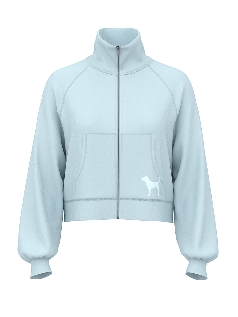 PINK Campus Terry™ Mock-Neck Full-Zip Sweatshirt
