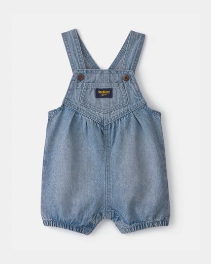 OshKosh B'gosh Qız Uşaq Vintage Stilində Denim Qısasalvar - Orta Rəngli