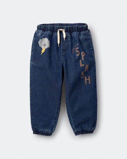 Carter's Toddler 'Splish, Splash' Cins Jogger Şalvarı - Mavi