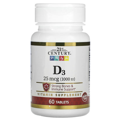 21st Century D3 25 Mcg 1000 IU 60 Tablet