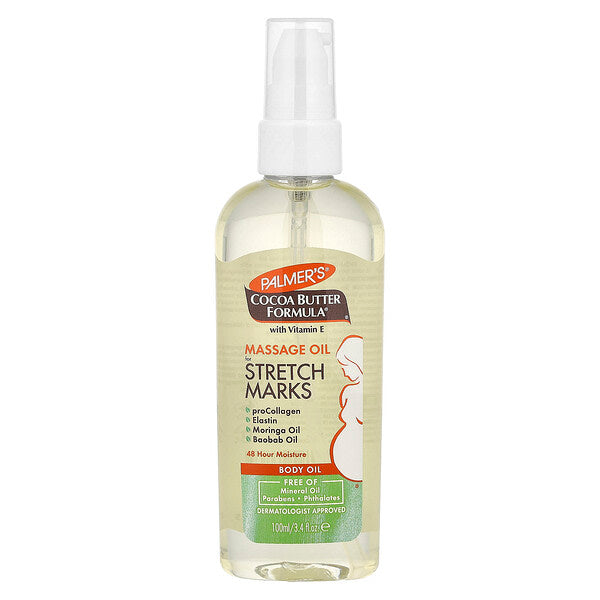 Palmer's Cocoa Butter Formula Vitamin E ilə Çat Markaları üçün Masaj Yağı 100ml