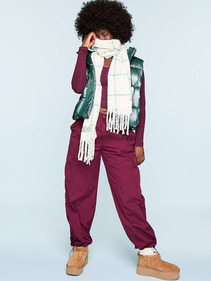 PINK High Shine Marshmallow Puffer Jilet