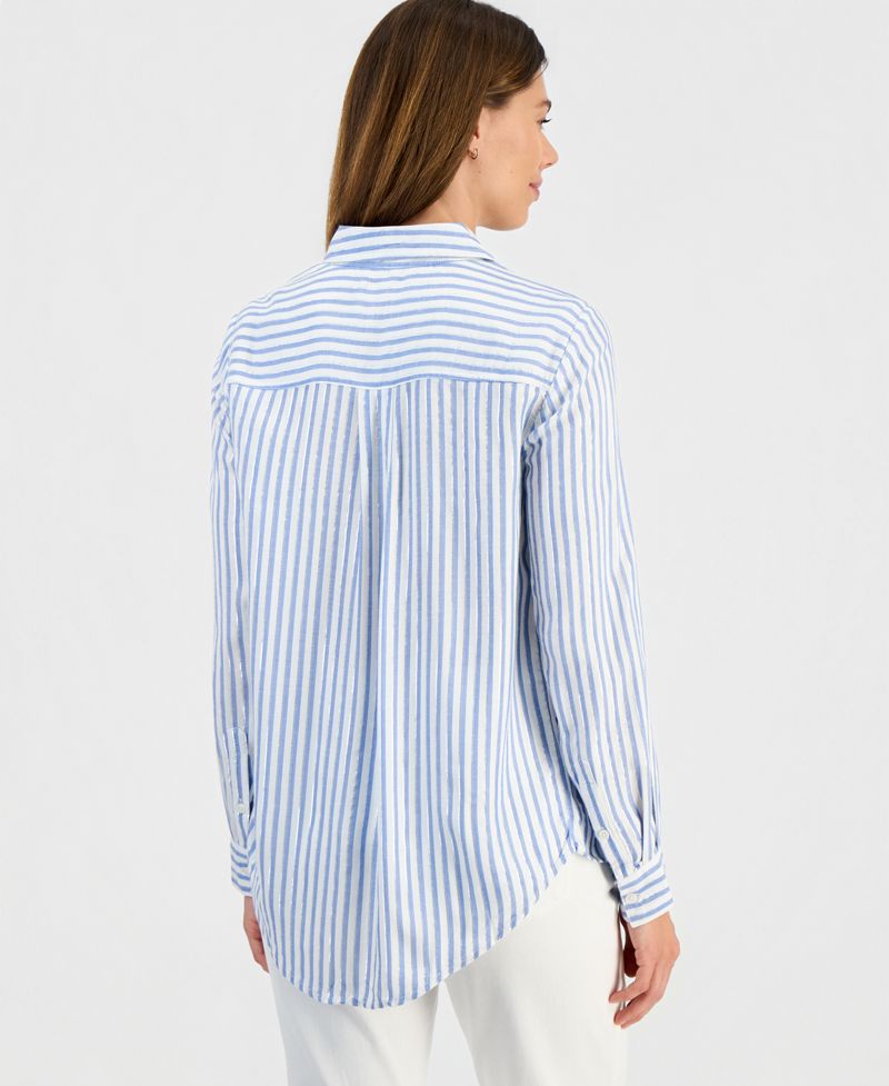 Style &amp; Co Qadın Zolaqli Mükəmməl Köynəyi, Macy's Eksklusiv