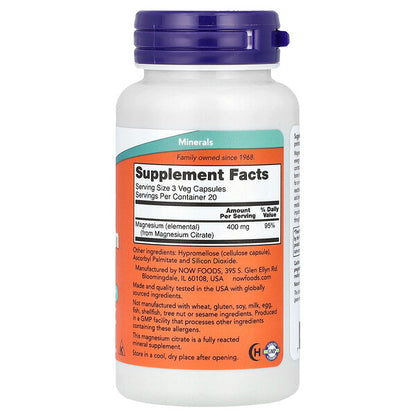 Now Foods Magnesium Citrate 133 Mg 60 Bitki Kapsulu