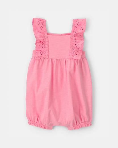 Carter's Qız Bebek Göz Deliği Kolsuz Romper - Çəhrayı