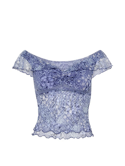 PINK Oﬀ-The-Shoulder Ruﬄe Top