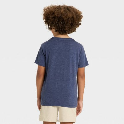 Cat & Jack Oğlan Qısa Kollu Yıkama Cəbli T-Shirt Qara M
