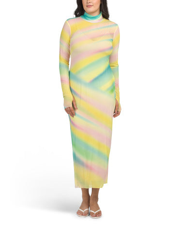 Shailene Turtleneck Mesh Midi Geyim