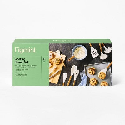 Figmint 10 Parçalı Silikon/Akasya Bişirmə Qabları Dəsti Krem