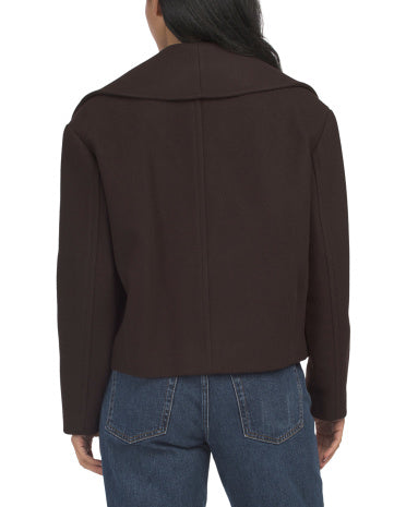 Wool Blend City Me Kəsilmiş Peacoat