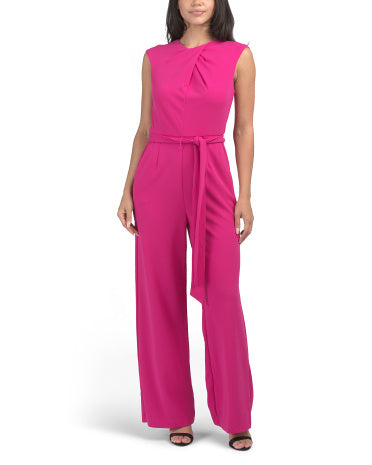TAHARI ASL Twisted Neck Jumpsuit