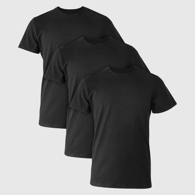Hanes Premium Black Label Kişi 3-Paket Ekipaj Boynuz Köynəyi - Qara XL