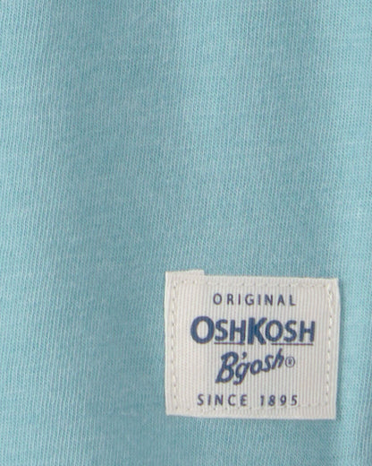 OshKosh B'gosh Uşaq Oğlan Qısa T袖 Henley Köynəyi - Firuzə
