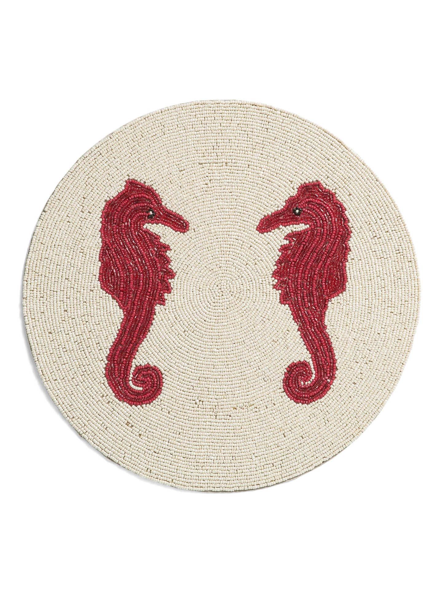 TIRAMISU 15in Seahorse Beaded Placemat