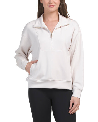 SPLENDID Scuba Soft Quarter Zip Sweatshirt
