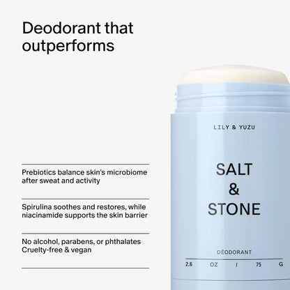 Salt & Stone Lily & Yuzu Tərkibində Alüminium Olmayan Ekstra Güclü Deodorant