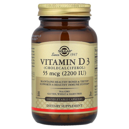 Solgar Vitamin D3 55 Mcg 2200 IU 100 Bitki Kapsulu