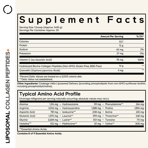 Codeage Liposomal Collagen Peptides Tozu Aromatik 424,5 G