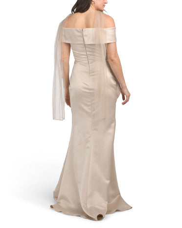 TERANI COUTURE Çiçək Naxışlı Omuz Açıq Geyim