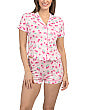 JUICY COUTURE 2 Parçalı Çiçəkli Qısa Kollu Pajama Dəsti