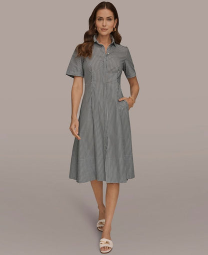 Donna Karan Weekend Qadın Yaxalıqlı Düymələri Öndə Geyim