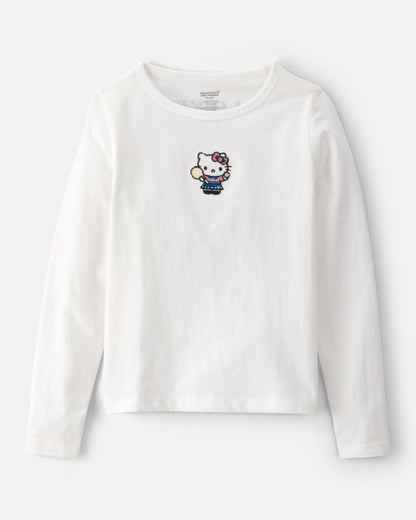 Carter's Qız Hello Kitty® Uzun Tərəvəz Bluzkası - Ağ