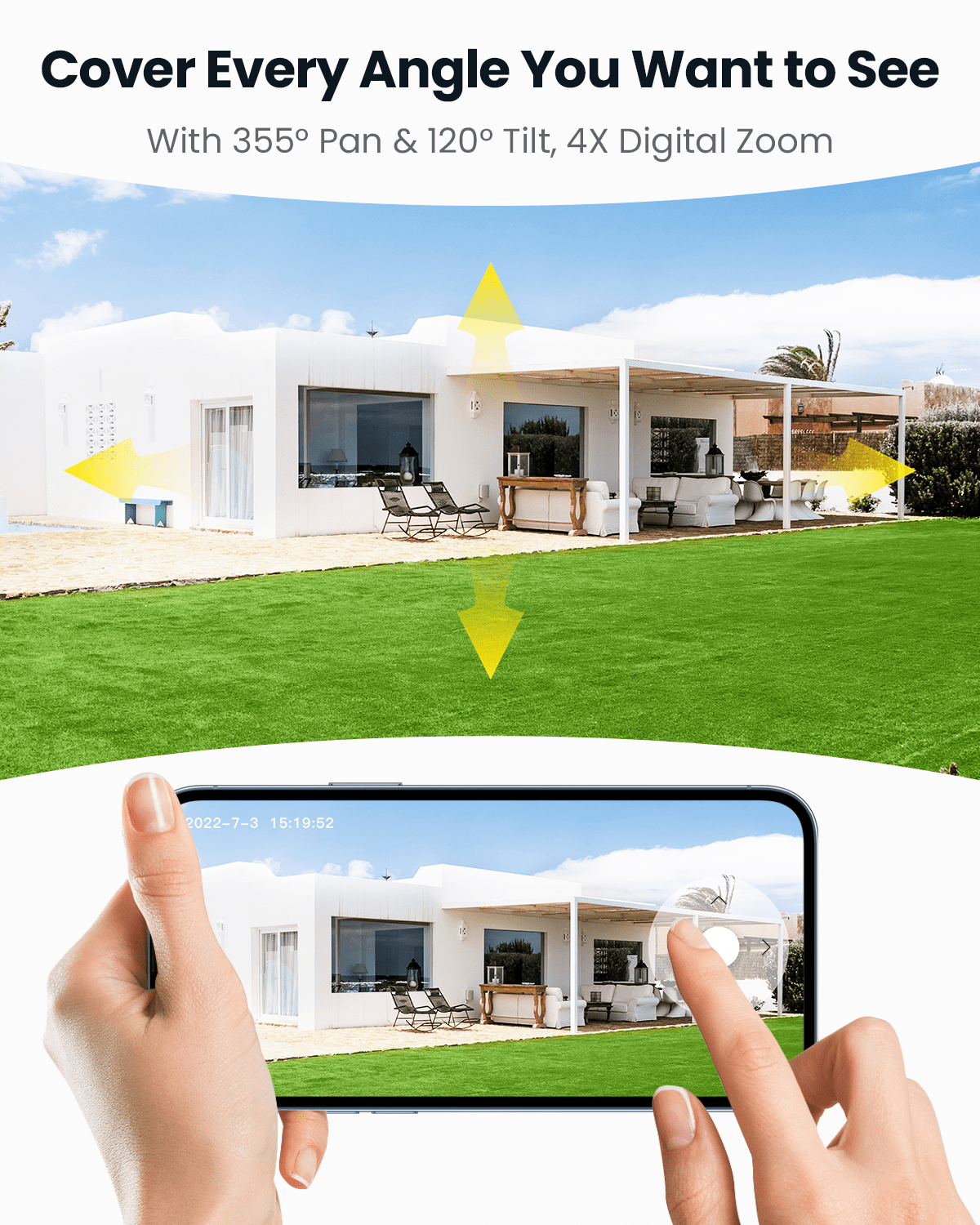 ieGeek Wireless Outdoor Security Camera 2K 360° PTZ Solar Güneş Enerjili YoxYox
