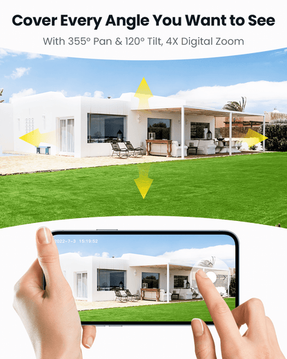 ieGeek Wireless Outdoor Security Camera 2K 360° PTZ Solar Güneş Enerjili YoxYox