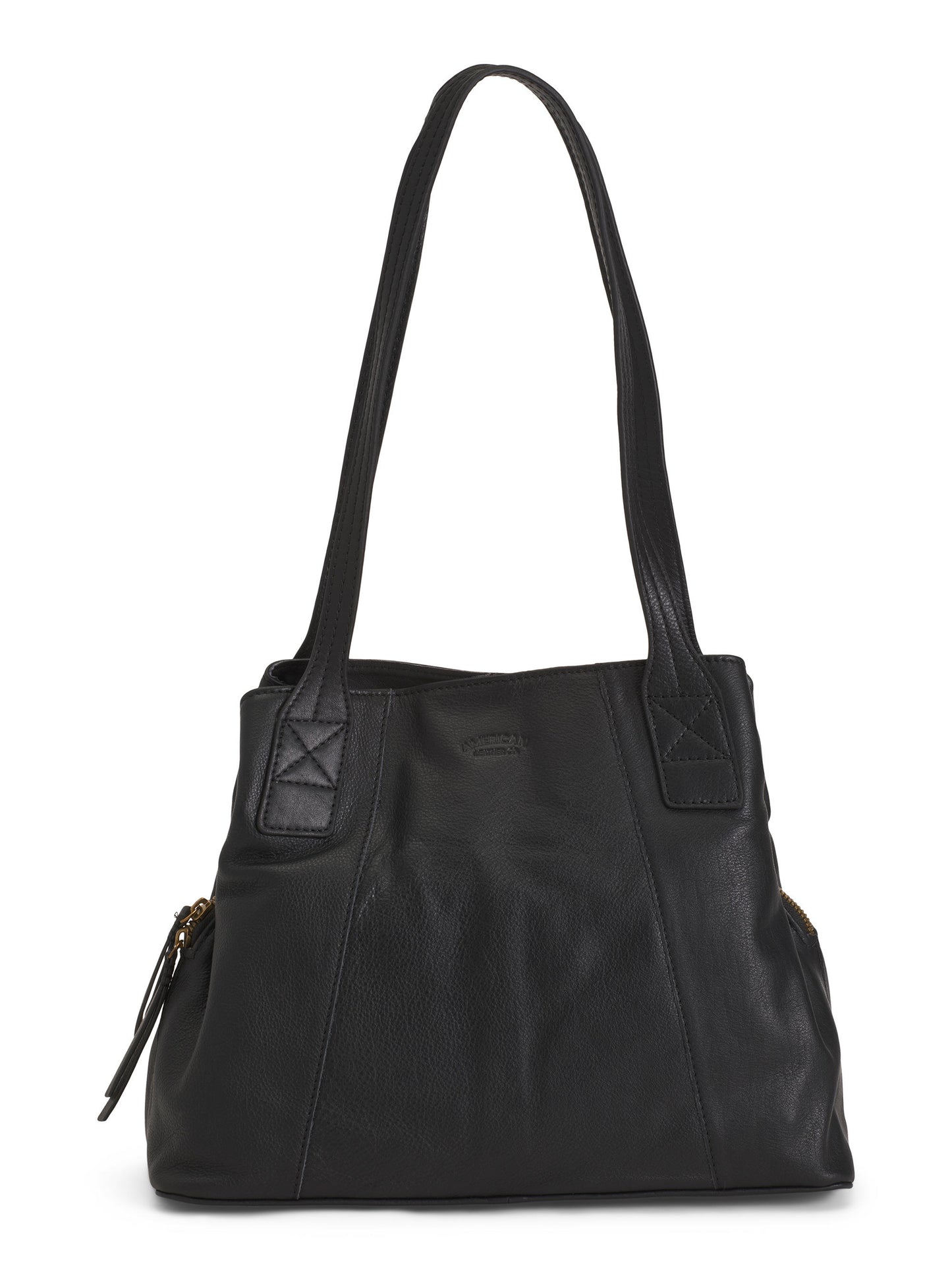 AMERICAN LEATHER CO. Leather Ada Triple Entry Tote Çanta