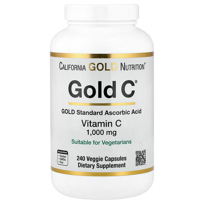 California Gold Nutrition Gold C USP Dərəcəsi C Vitamini 1000mg 240 Veqetarian Kapsul