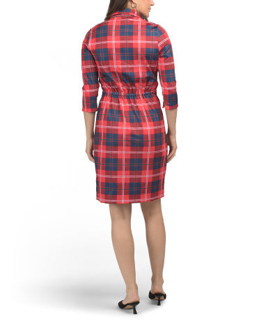 GRETCHEN SCOTT Üç Rübə Qollu Tartan Məxi Geyim