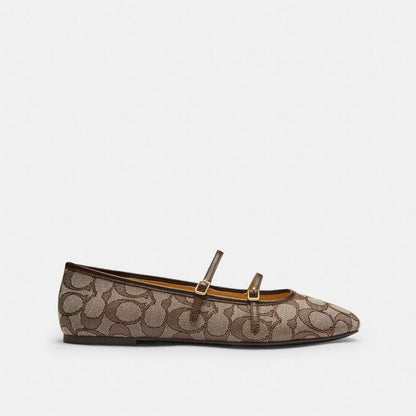Coach İkili Tokalı Mary Jane Signature Jacquard