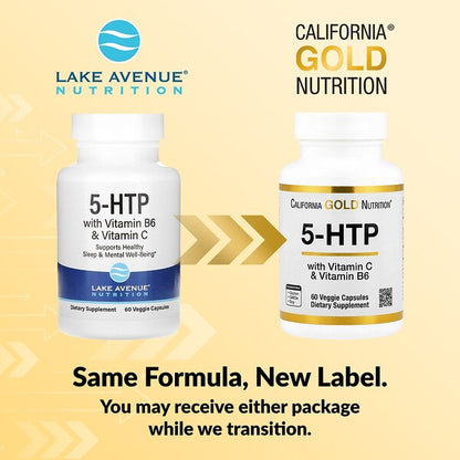 California Gold Nutrition 5-HTP B6 və C Vitamini 60 Vegetarian Kapsul
