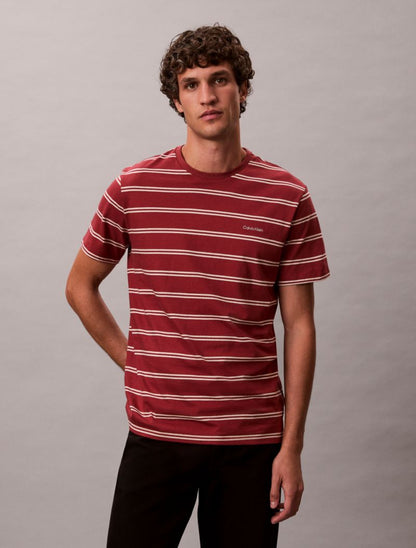 Calvin Klein Liquid Touch Stripe Crewneck T Shirt Çizgi Döşəmə Köynək