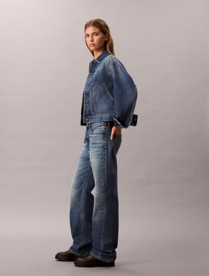 Calvin Klein Distressed Monogram 90s Straight Cins