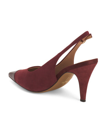 LINEA PAOLO Suede Niyka Slingback Topuqlu Ayaqqabısı