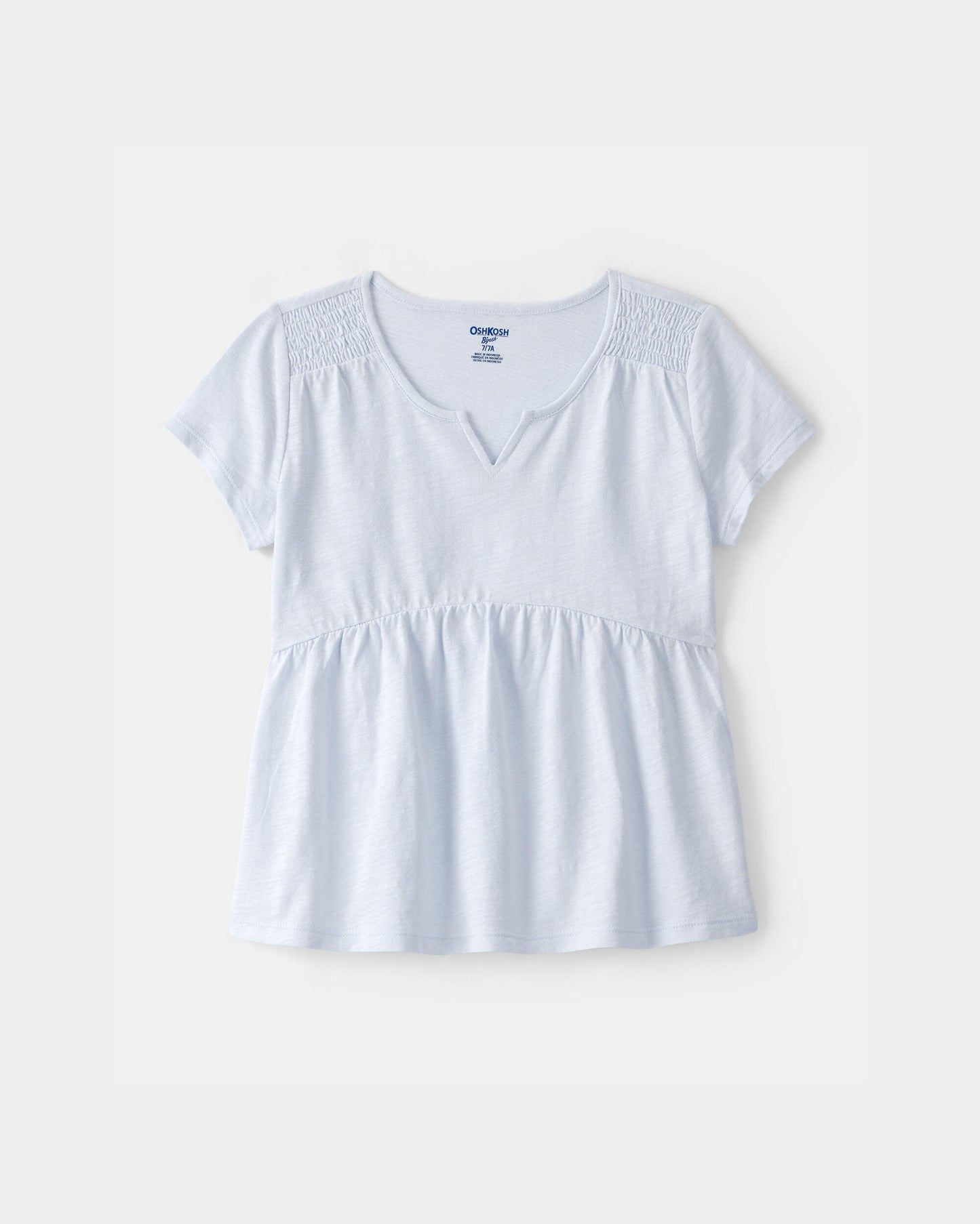 OshKosh B'gosh Qız Peplum Qısa Kollu Köynəyi - Mavi
