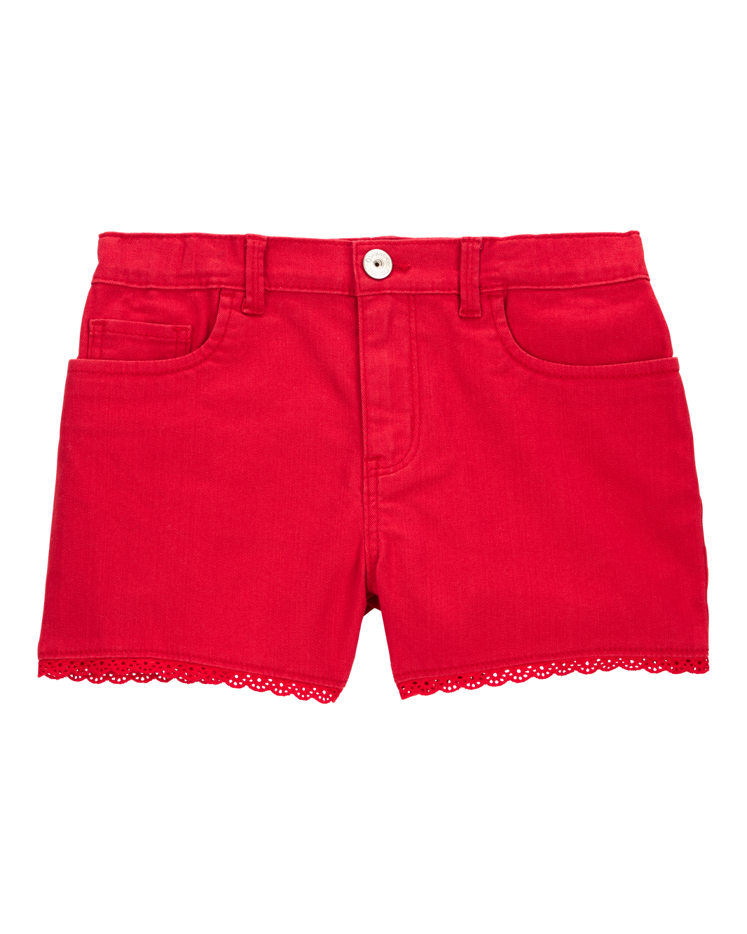 OshKosh B'gosh Uşaq İkonik Göz Dəliyi Şortları - Qırmızı