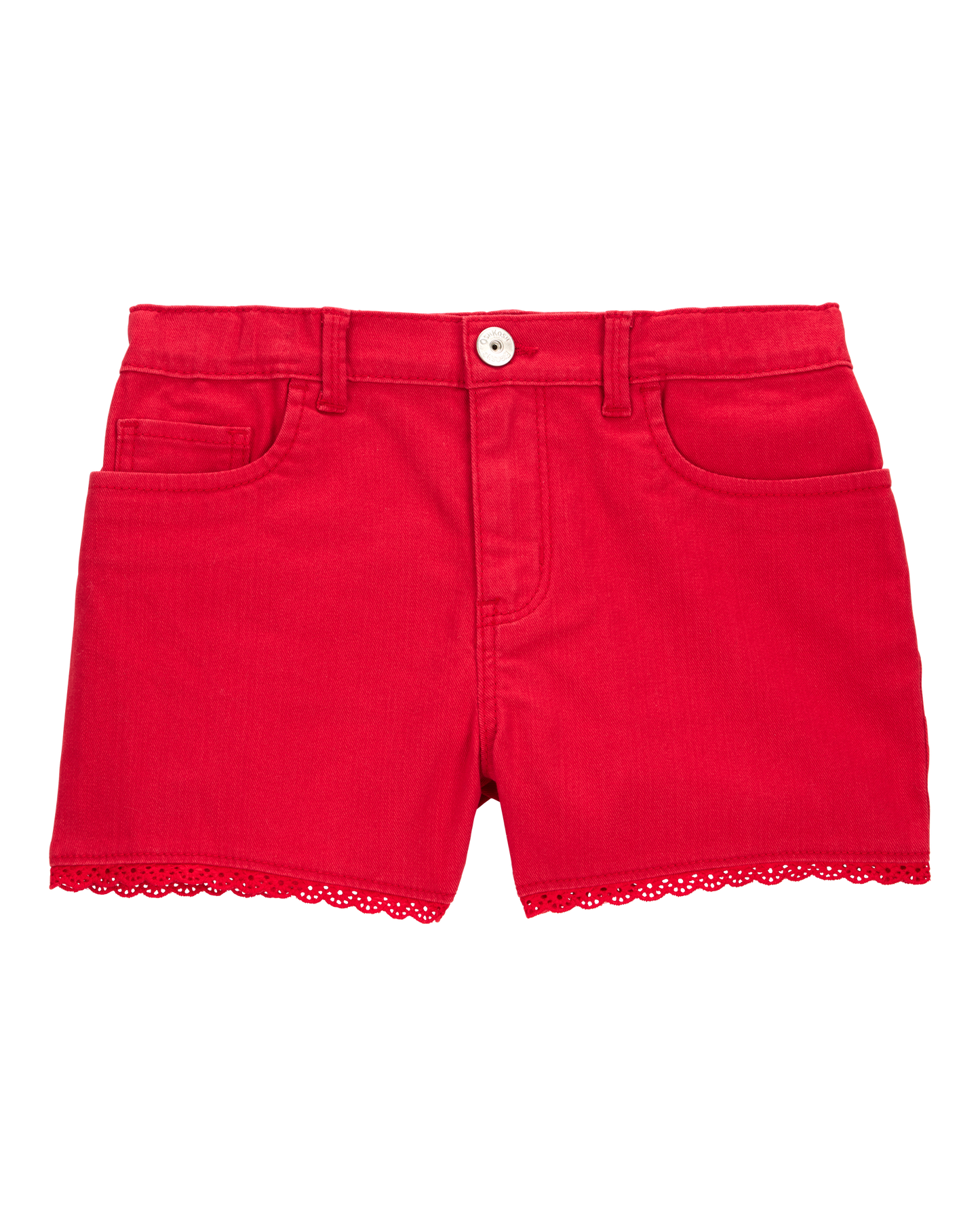 OshKosh B'gosh Uşaq İkonik Göz Dəliyi Şortları - Qırmızı